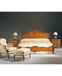 FMF-Letto con Testata Pannelli Legno e Pediera intagliata Bed with Headboard Wooden Panel, - Image 2