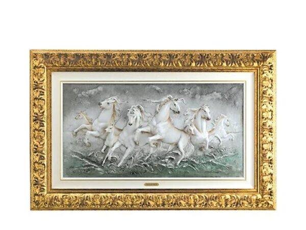APP-Cavalli rampanti  Basrelief  Wooden frame