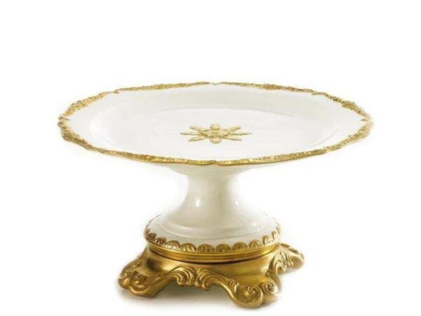 AVI-Empire White & Gold Cake Stand