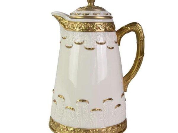 AVI-Queen Elizabeth White & Gold Thermos