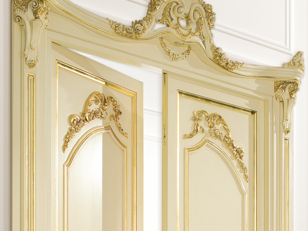 Italian Luxury Double Door with Ornate Gold Leaf Detailing