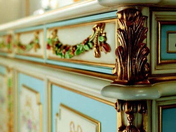 Italian Powder Blue Credenza - 4 Door