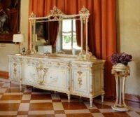 Italian Dining Set - Craquelé Ivory & Light Blue with Gold Leaf - Image 2