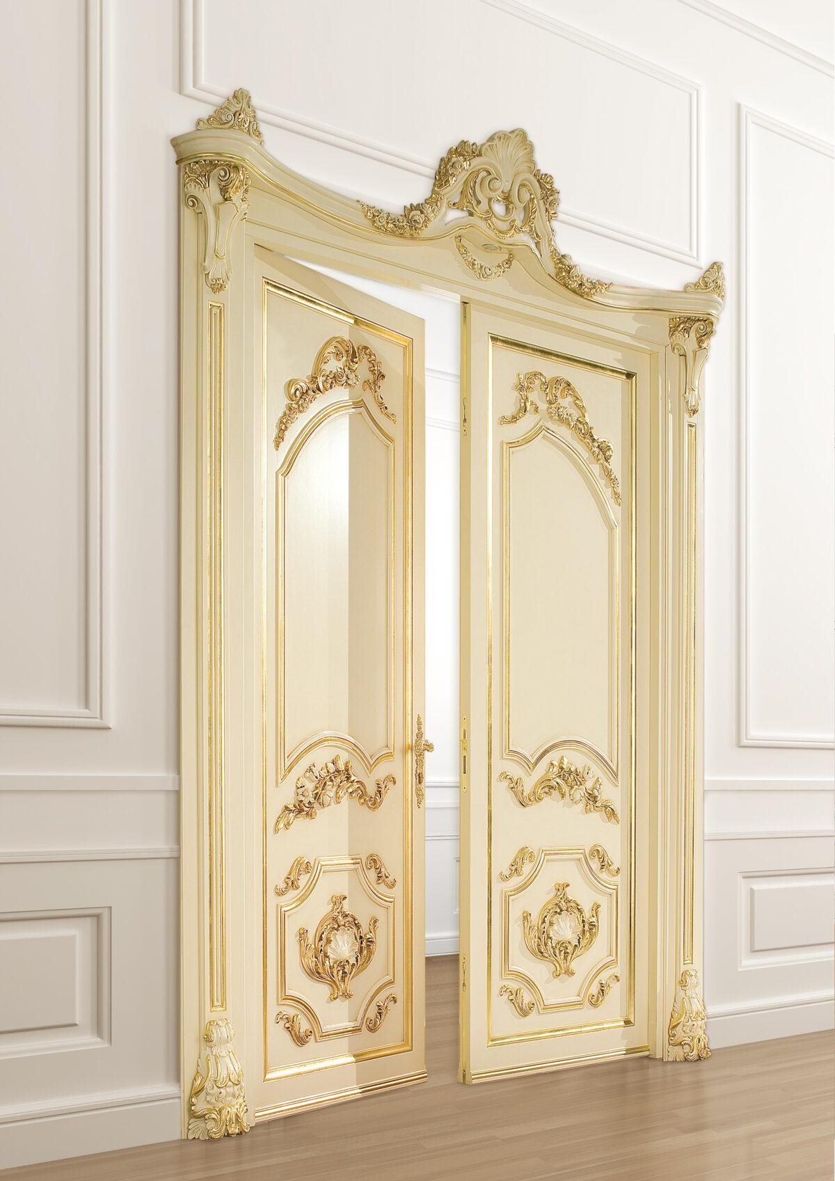 Italian Luxury Double Door with Ornate Gold Leaf Detailing – Image 2